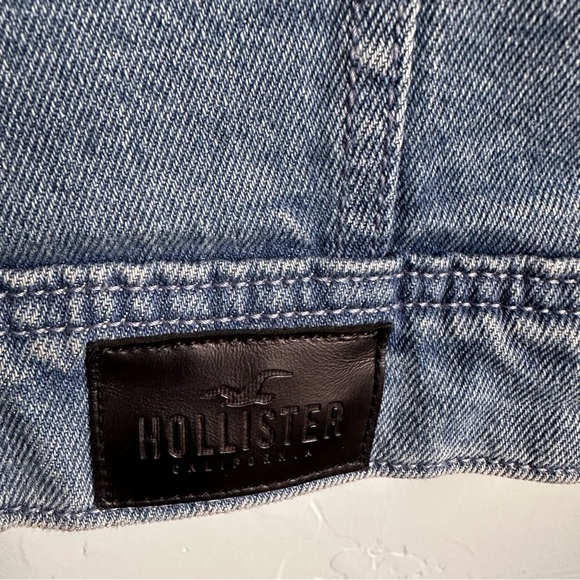 Hollister Epic Flex Oversized Sherpa Lined Denim Trucker Jean Jacket XS/S EUC - Picture 5 of 7